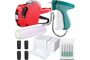 OUTUS 5111 Pricing Guns and Labels for Retail Price Tag Attacher Guns Clothes Garment Label Machine Plastic Fasteners Barbs Needles Sticker Tags for Clothing Price Retail Grocery Store