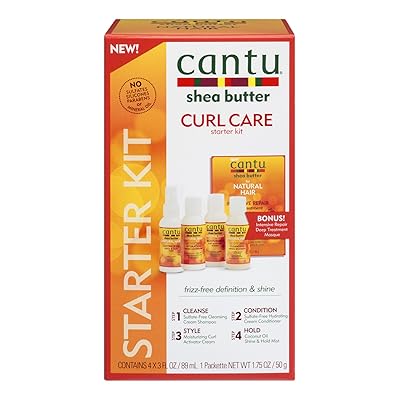 Cantu 4 Piece Shea Butter for Natural Hair Curl Care Starter Kit, 3 Fluid Ounce