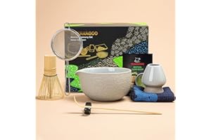 TEANAGOO Matcha Whisk Set,7 Pcs Matcha Set,Matcha Kit for Ceremony,Matcha Tea Set for Making Breakfast/Matcha Latte,Matcha Whisk and Bowl with All Accessories,Gift for Matcha Lover/Friend/Family
