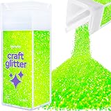 Hemway Fluorescent Green Glitter 130g Fine Shaker for Resin Epoxy Crafts
