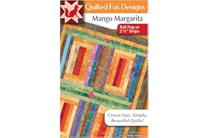 Mango Margarita Quilt Pattern: Bali Pop or 2 1/2" Strips (Design Originals, Quilted Fox Designs) A Quick, Easy Jelly Roll Quilt Sized 60" x 76"; Great for 2 1/2-inch Strip Collections & Novice Piecers