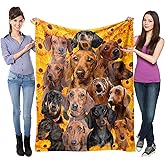 Dachshund Dog Throw Blanket,Dachshund Gifts for Dog Lovers,Soft Flannel Blanket Throw,Gift for Women Kid Girls Halloween Christmas 40"x50"