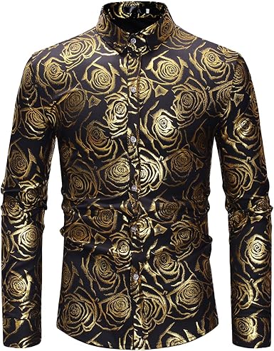 Mens gold shirt uk Clearance