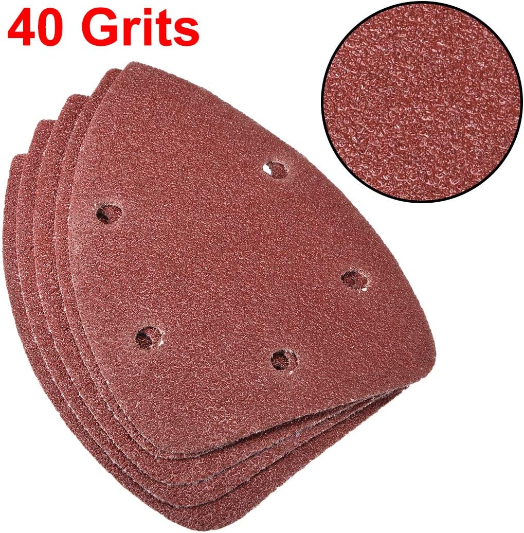 sourcing map Detail Sander Sandpaper, Triangular Sanding Paper, Hook and Loop Sanding Pads, Triangle Oscillating Multi Tool - Image 4