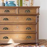 Heyu-Lotus 15pc Vintage Shell Cup Drawer Handles Antique Brass Cabinet view 3