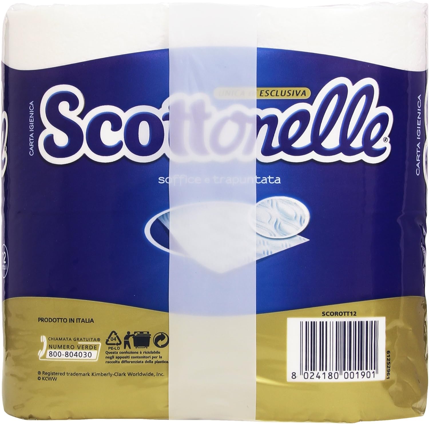 Scottonelle Soft and Quilted Toilet Paper - Pack of 12 Rolls, White, 1 count (Pack of 12) - Image 4