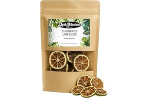 Dehydrated Dried Lime Slices Wheels | 17+ Slices | 100% Natural | Dry Limes for Garnishing, Cocktails, Baking, Wreaths & Drinks | Dried Fruit Citrus | 1.41 OZ | 40 Grams| Drink Botanicals Ireland