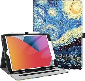 Fintie Case for New iPad 8th Gen (2020) / 7th Generation (2019) 10.2 Inch - [Corner Protection] Multi-Angle Viewing Folio Stand Cover with Pocket, Pencil Holder, Auto Wake/Sleep, Starry Night