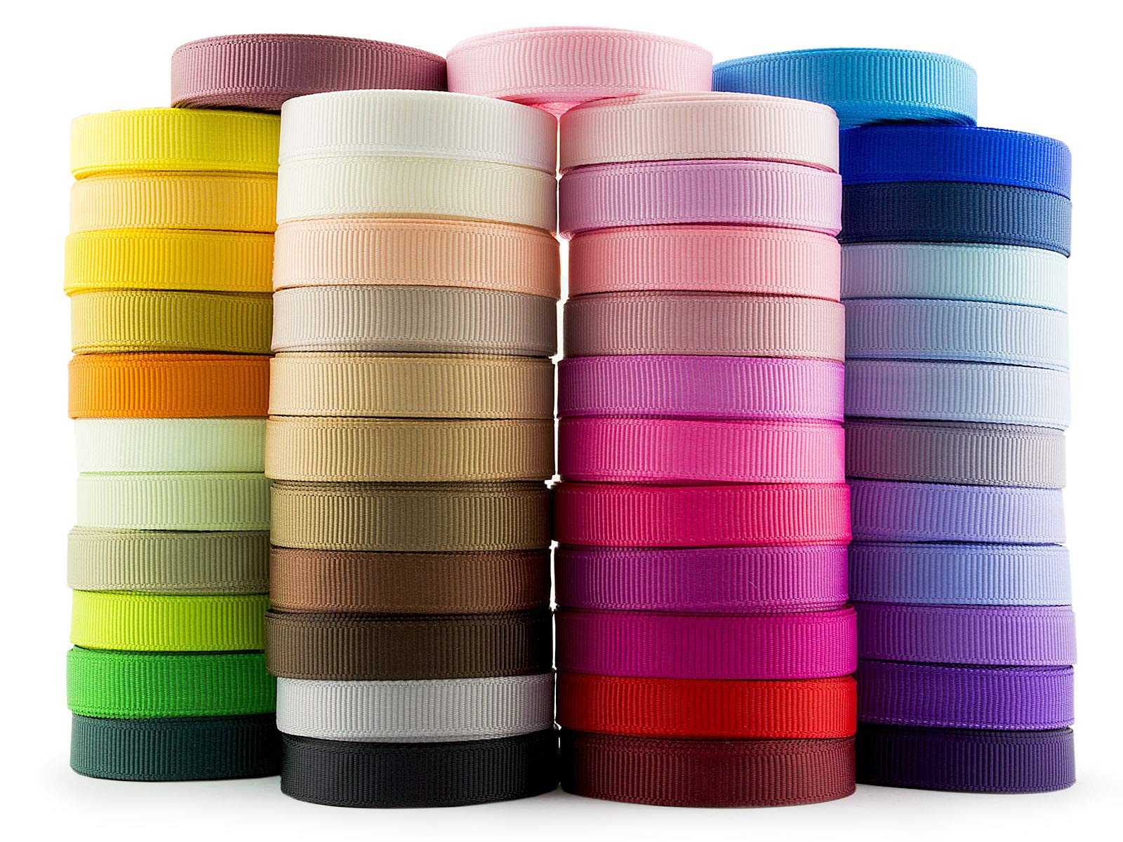 Summer-Ray 235 Yards (47 x 5 Yards) Grosgrain Ribbon 3/8 inch (10mm) Mixed Colours Value Pack
