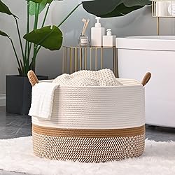 KAKAMAY Large Blanket Basket (20"x13"),Woven