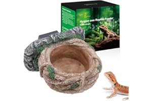 HYGGER ZOO Magnetic Reptile Feeding Ledge, Gecko Feeder Ledge with One Piece Cup, Hollow Vine Food Dish, Reptile Water Bowl for Bearded Dragon Lizard Snake