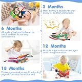 beiens Touch and Feel Crinkle Cloth Baby Book Rainforest Animals 0-12mo view 3