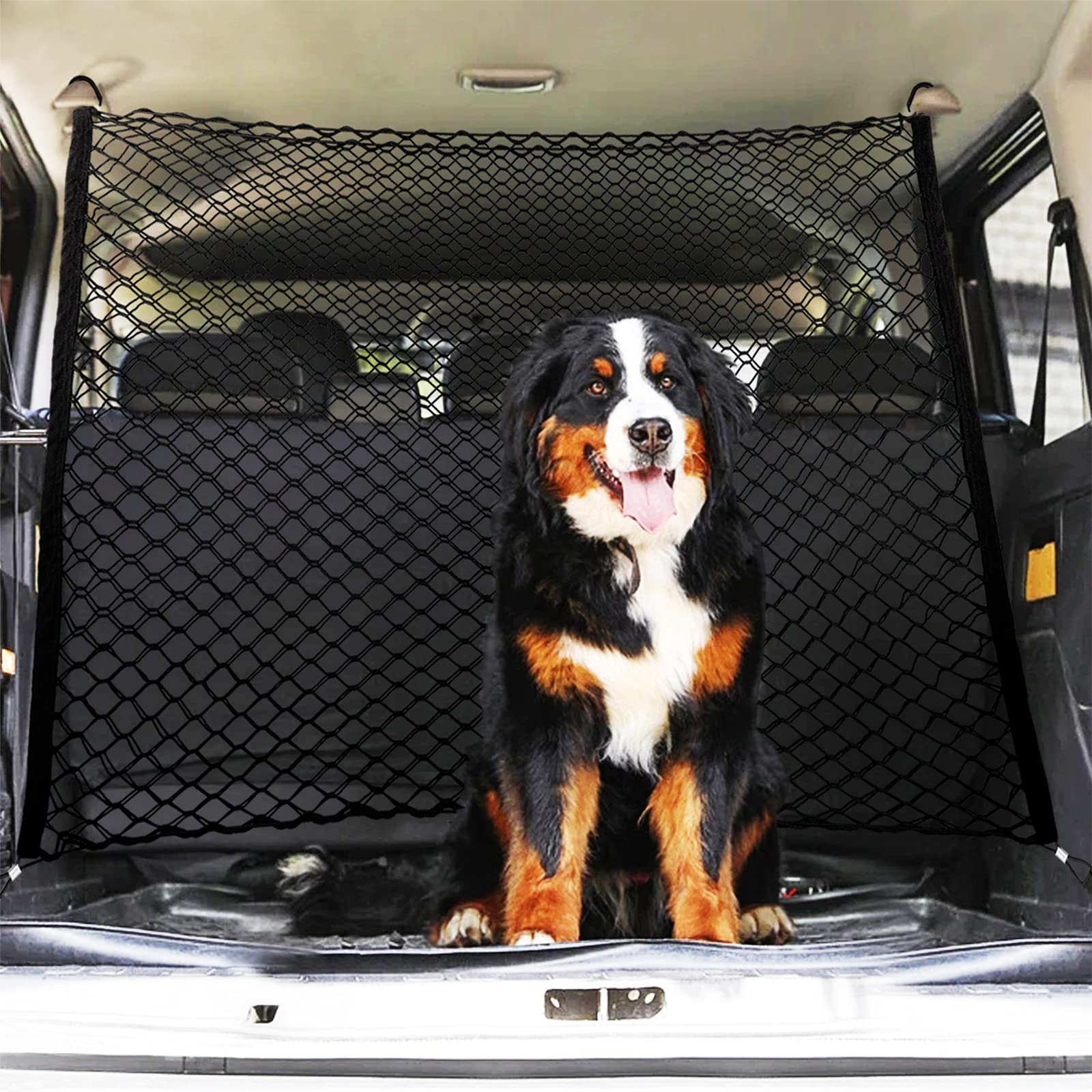 CiuGear Car Dog Guard, Dual Layer Vehicle Universal Nets Mesh Barrier Blocks Pets Access To Car Front Seats - 47.24" x 33.85"