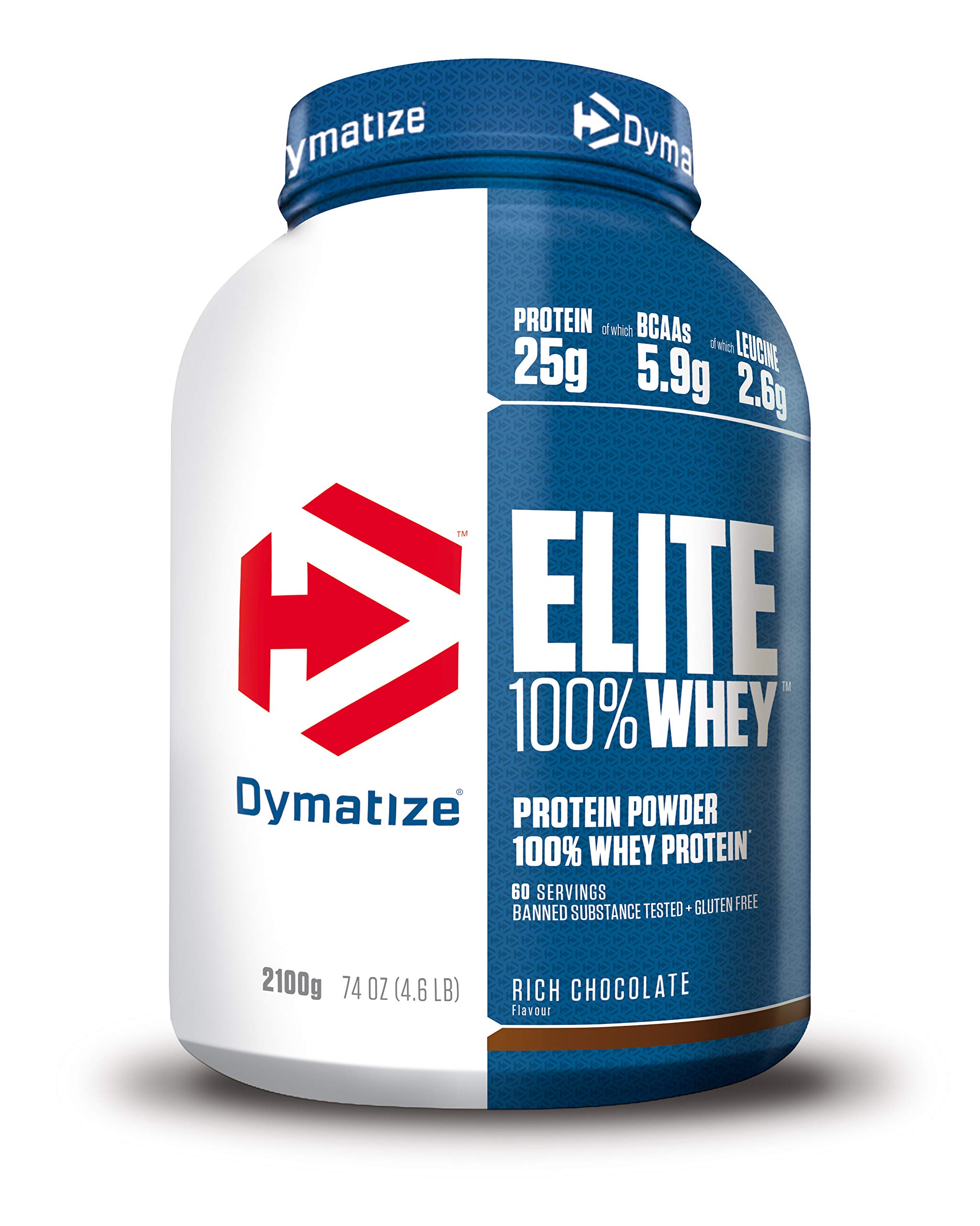 Dymatize Elite Whey Rich Chocolate 2,1Kg - High Protein Low Sugar Powder + Whey Protein and BCAAs