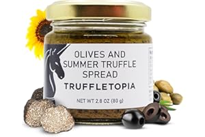 Truffletopia | Olive and Summer Truffle Spread Tapenade | Flavorful Real Truffles use in Pasta Sauce, Pizza Sauce, for Topping | Gluten Free, Keto | 2.8 oz