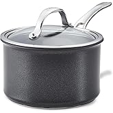 Anolon X Hybrid Nonstick Cookware Saucepan With Lid, Induction Suitable, 3 Quart Non Stick Sauce Pan - Charcoal Gray