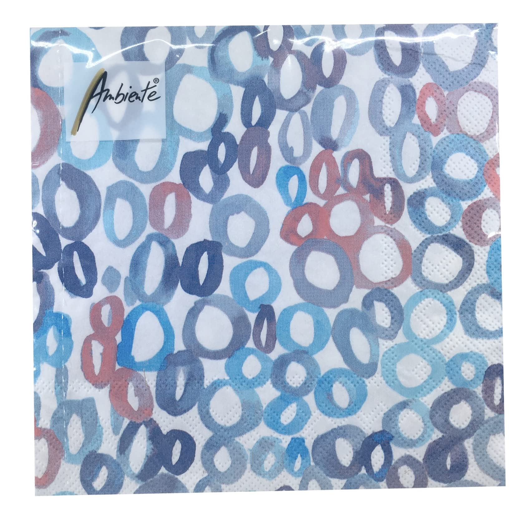 Paper Napkins Lunch Festival Party Approx. 33 x 33 cm Every Day Any Occasion Summer Spring Circles Blue