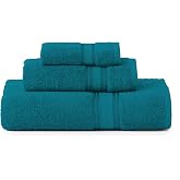 LANE LINEN Bath Towel Set 100% Cotton 3 Piece Soft Absorbent - Sea Port | Bathroom Towel Set, Soft &amp; Durable, Ring-Spun, Ideal for Spa &amp; Home, with OEKO-TEX