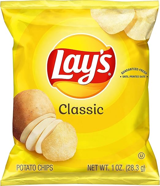 Lay's Classic Potato Chips, 1 oz (Pack of 40) Grocery