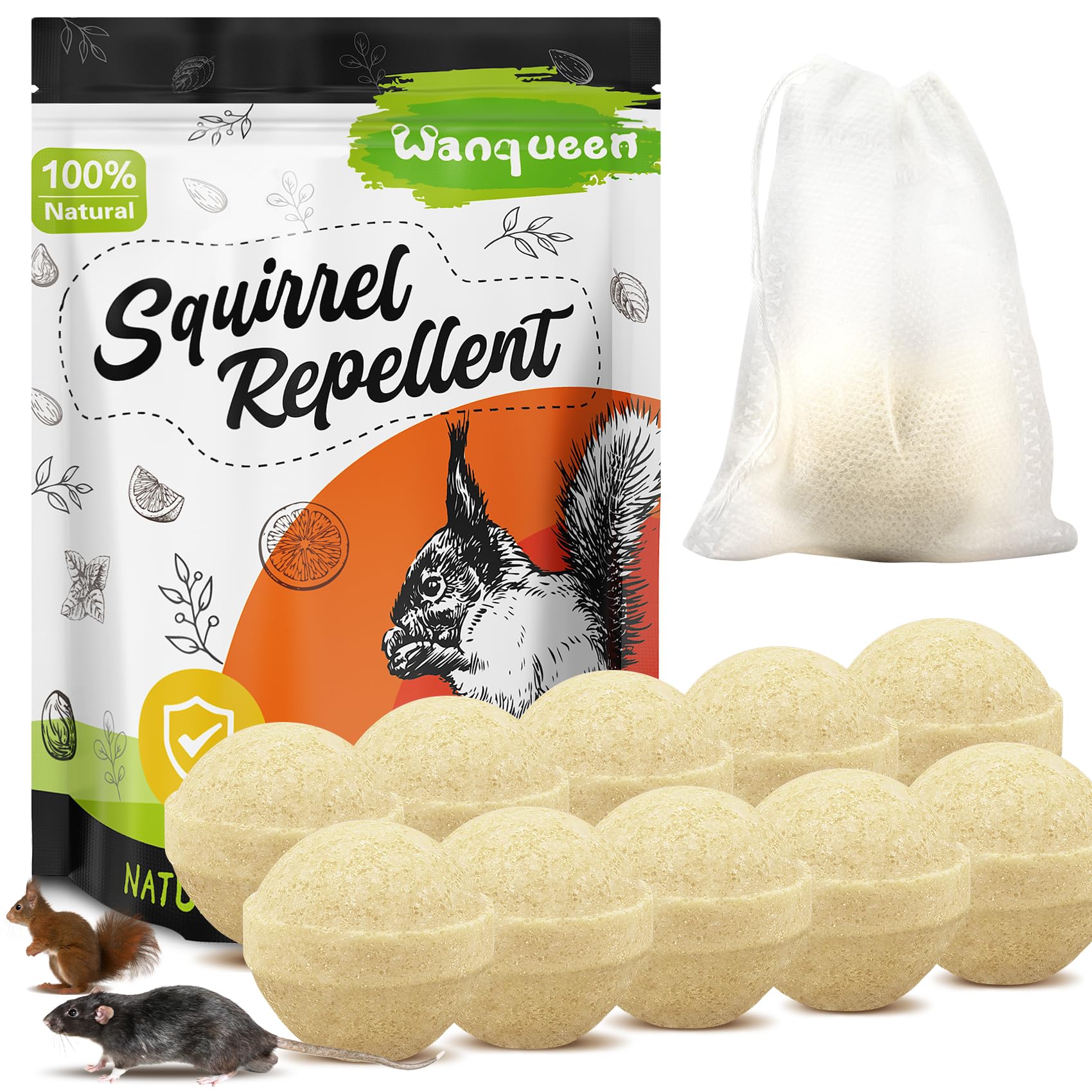 Photo 1 of 10 Pack Peppermint Oil Squirrel Repellent, Mouse Repellent Outdoor, Chipmunk Deterrent, Ground Squirrel Trap for Attic, Rodent Repellent for Garden