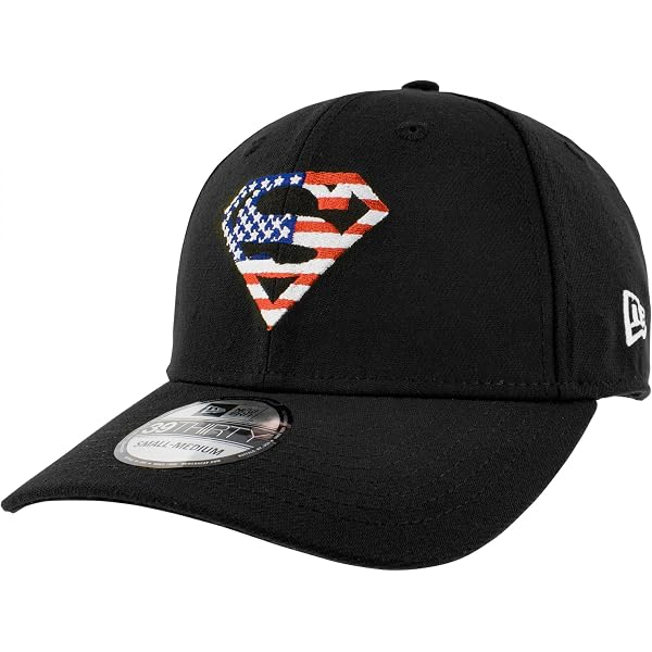 New Era Superman Classic Emblem 39Thirty - Cappello aderente blu, blu, taglia M, L, Blu, M-L