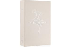 Lanpn Photo Album 4x6 300 Pockets, Linen OUR MEMORIES Hardcover Photobook Photo Book Holds 300 Horizontal Pictures Only Beige