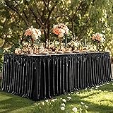 9ft Length Glitter Black Table Skirt Rectangle