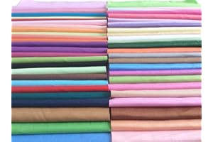 CAICXI 25pcs 12inchx12inch Cotton Craft Solids Fabric DIY Handmade Material Set Bundle Patchwork Squares for Home Crafts Sewing Scrapbooking Quilting