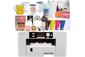 Sawgrass UHD Virtuoso SG500 Sublimation Printer Starter Bundle with Inks, Paper, Tape, Blanks Assortment, Designs and Access to Exclusive Content White, 8.5'' x 11'', (SG500-PRNT-BUNDLE-HD-4)