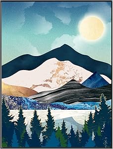 Yumknow Abstract Nature Wall Art - Boho Wall Art for Bedroom Wall Decor for Living Room Pictures for Wall Prints, Unframed 16x20 inch, Mountain Decor, Sunset Wall Art, Moon Poster,Modern Tree Wall Art