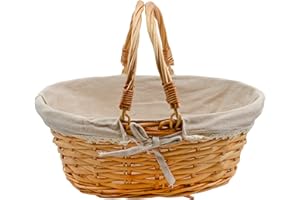 Cornucopia Brands Wicker Basket w/Handles (Natural Color), for Easter, Picnics, Gifts, Home Decor and More, 13 x 10 x 6 Inches