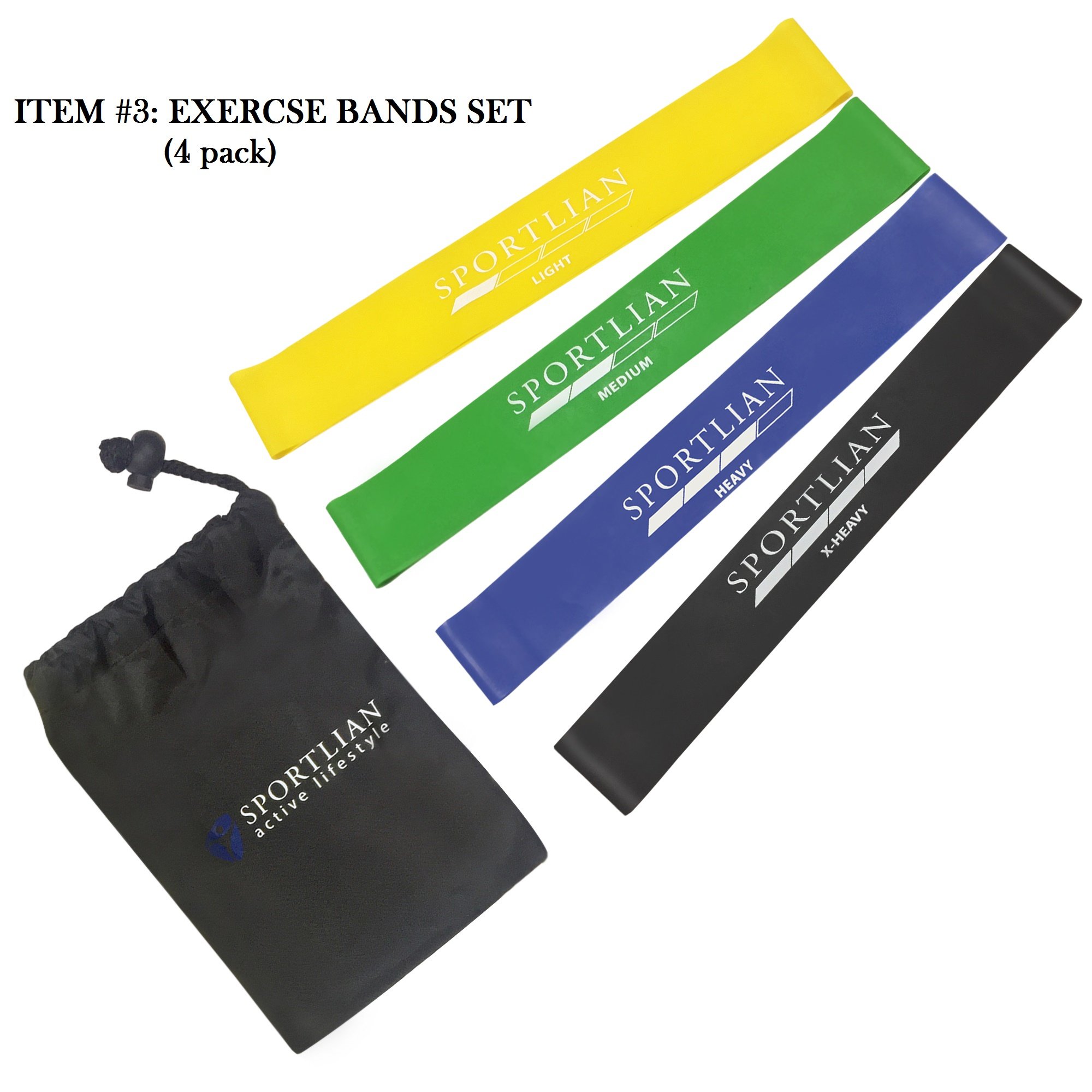 Sportlian Running Belt - Jump Rope - Resistance Bands - Set 3 in 1 for Men Women (Black)