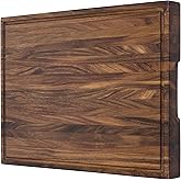 2.25-Inch Thick Butcher Block Cutting Board – 24"x18" Made of Tropical Walnut | Non-Slip Feet, Juice Groove & Handles by Shum