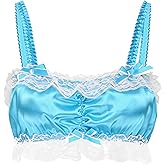 Satini Sissy Frilly Lace Fitted Silky Satin Lingerie Bralette