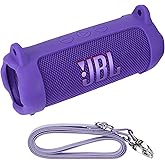 Peyyargo Silicone Cover Compatible with Flip 7 Portable Waterproof and Drop-Proof Speaker (Purple)