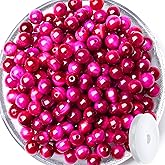 QINJIEJIE 60PCS Magenta Tiger Eye Beads 8mm Stone Beads Round Loose Gemstone Bead for Bracelet Beading Crystal Jewelry Making DIY Necklace Earrings 0.32"
