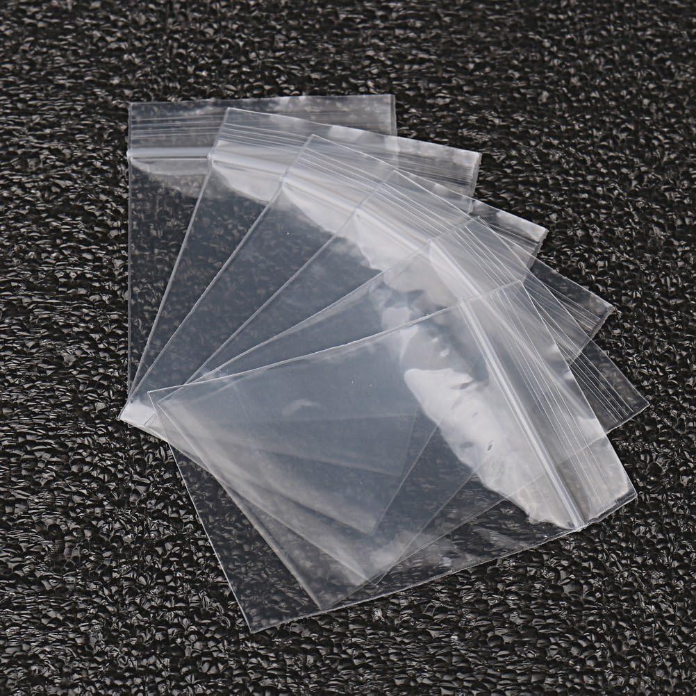 Plastic Seal Bags, 100 pcs Small Clear Storage Pouches Resealable Poly Zip Lock Bags for Kitchen Storage Jewellery