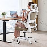TRALT Office Chair Ergonomic Desk Chair, 330 LBS Home Mesh Office Desk Chairs with Wheels, Comfortable Gaming Chair, High Back Office Chair for Long Hours (Khaki)