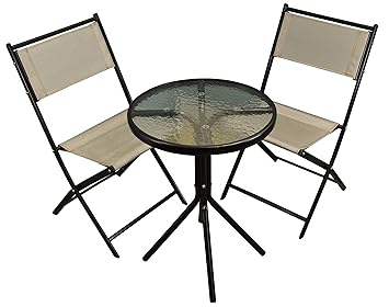 Juego de jardín de metal Selections con sillas plegables de color gris