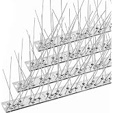 BUGGOFF Bird and Rodent Spikes, 4.5" Tall 10" Long Stainless Steel Anti-Bird Deterrent Strips, Silver, Professional Pest Control for Roofs, Fences, Ledges (20 Pieces / 16.6 Feet)