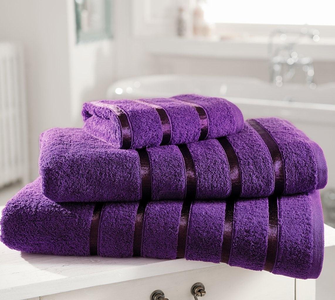 GC GAVENO CAVAILIA Gaveno Cavailia Egyptian Cotton Thick Absorbent 500 GSM Kensington Aubergine, Pack of 4-Hand Towel