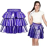 ERDEM KIDS Girls Metallic Skirt 3-Layer Ruffle Sparkly Shiny Dance Party Skirt