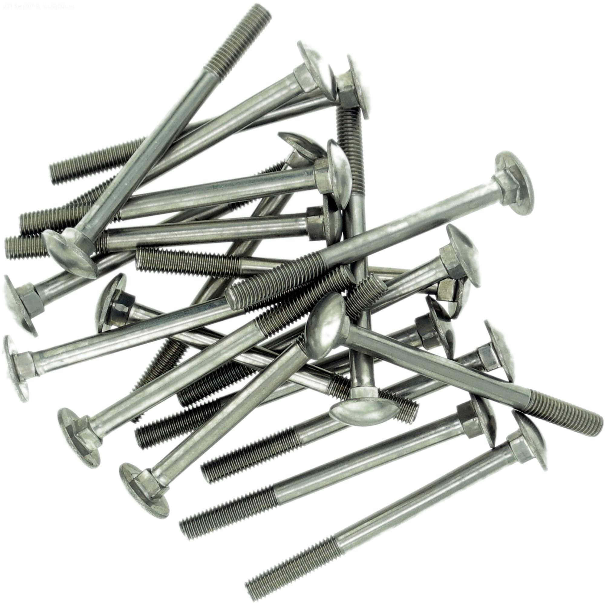 M5 (5mm x 50mm) Cup Square Carriage Bolt (Partially Threaded) - Stainless Steel (A2) (Pack of 10)