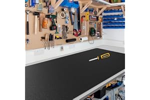 Furkit Black Plastic Table Cover Protector, 24" x 48" Waterproof Easy Flat PVC Desk Pad Mat, 1.5mm Thick Rectangle Vinyl Table Top Protector for Dining Room Table, Office, Dresser