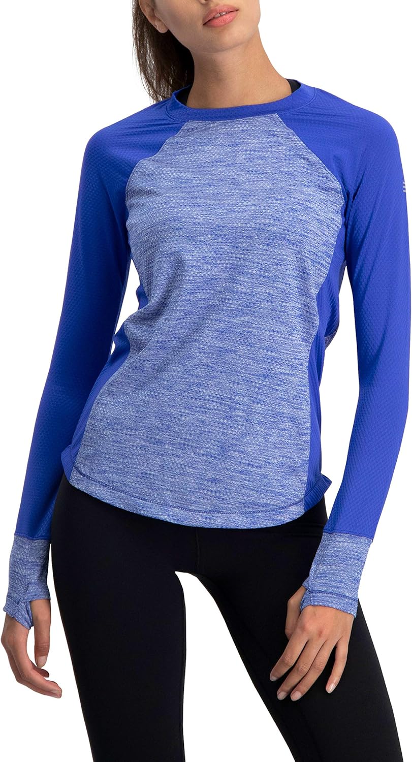 Long Sleeve Compression Workout Tops for Women Thermal Running Shirt, Dry Fit w