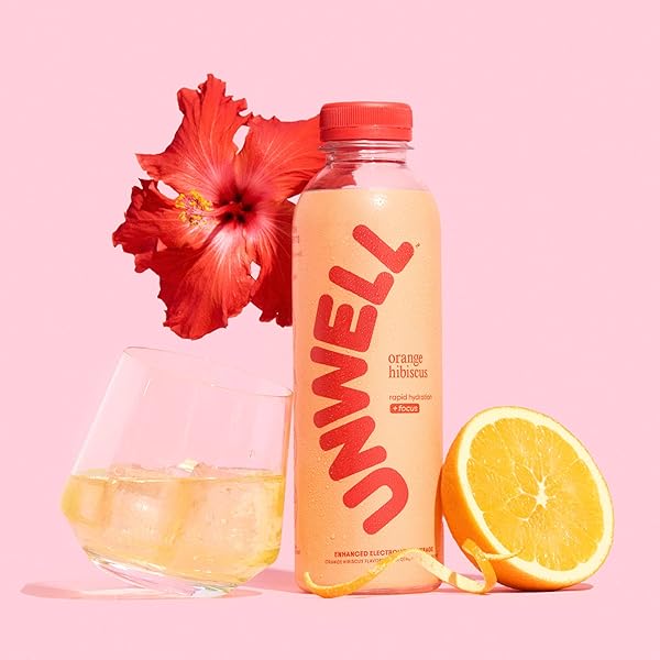UNWELL HYDRATION ELECTROLYTE DRINK FOR RAPID HYDRATION + FOCUS – ORANGE HIBISCUS, 12 PACK