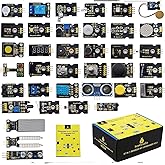 KEYESTUDIO 37 in 1 Sensors Starter Kit for Arduino Mega R3 Nano Raspberry Pi Projects, LED Light, Relay 5v, Temperature Senso