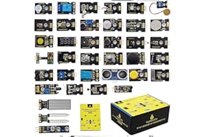 KEYESTUDIO 37 in 1 Sensors Starter Kit for Arduino Mega R3 Nano Raspberry Pi Projects, LED Light, Relay 5v, Temperature Senso
