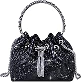 TOPALL Upgrade Rhinestone Evening Bag Bling Purse Sparkly Diamond Silver Clutch Purses for Women Party Club Wedding Prom