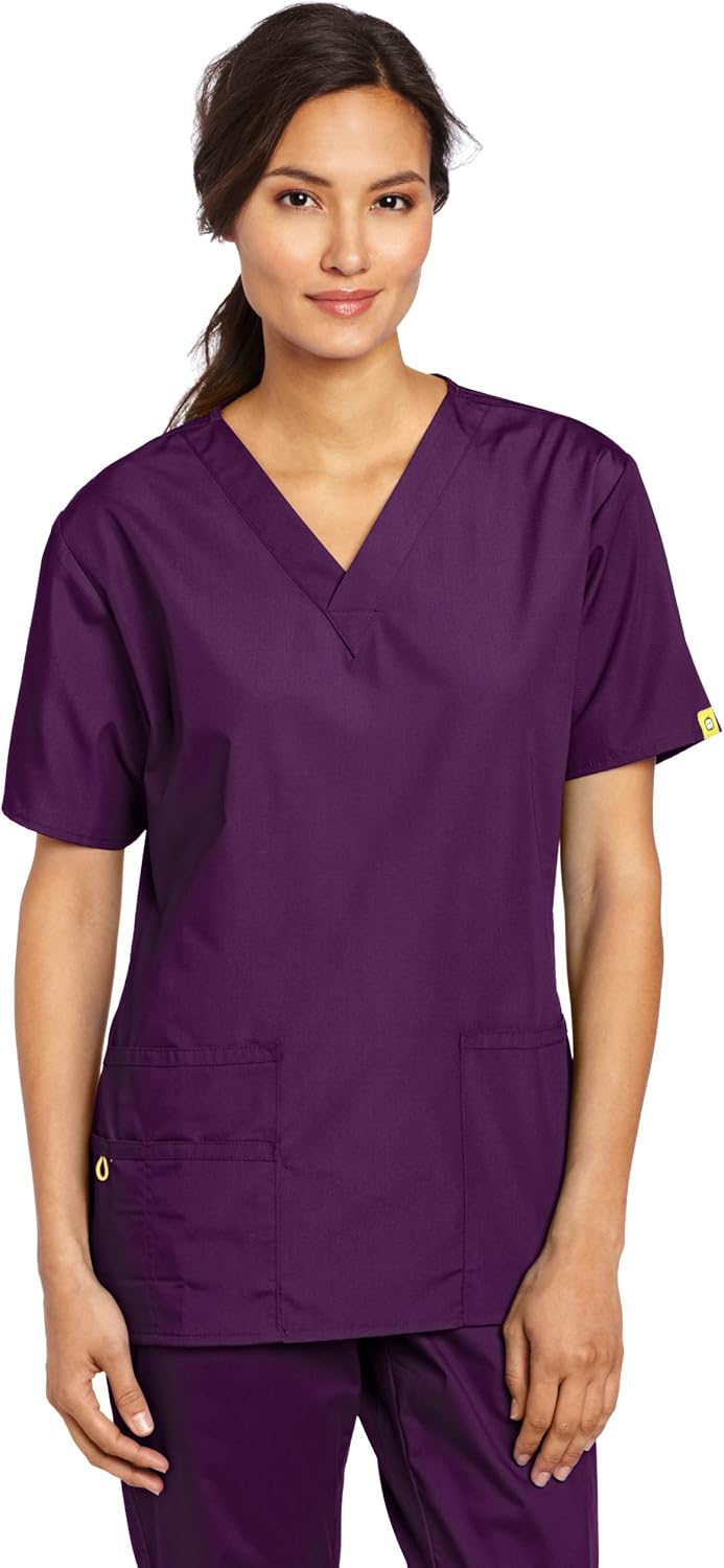 WonderWink Women's Plus Size Scrubs Bravo 5-Pocket V-Neck Top: Medical Scrubs Shirts: Clothing